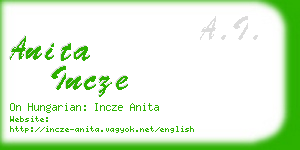 anita incze business card